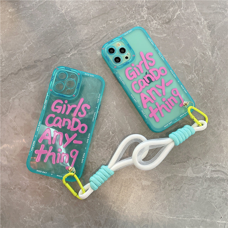 New Style Graffiti Personalized English Lanyard Phone Case New Style Graffiti Personalized English Lanyard Phone Case